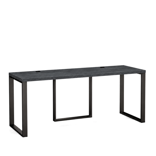 Biurko podwójne Iron Duo Loft Beton Czarny – widok z przodu