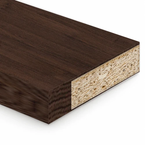 Krawędź frontu szuflady Wenge – obrzeże ABS 0,8 mm na płycie 18 mm