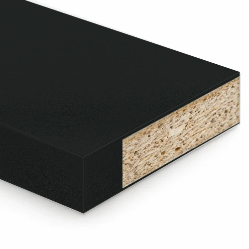 Krawędź frontu szuflady Czarny – obrzeże ABS 0,8 mm na płycie 18 mm