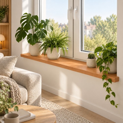 Parapet Olcha w salonie z roślinami