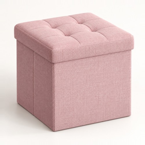 Pufa-kostka 30 cm ze schowkiem 22 l Różowy
