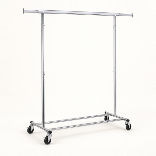 Wieszak na ubrania na kółkach 132 cm Srebrny