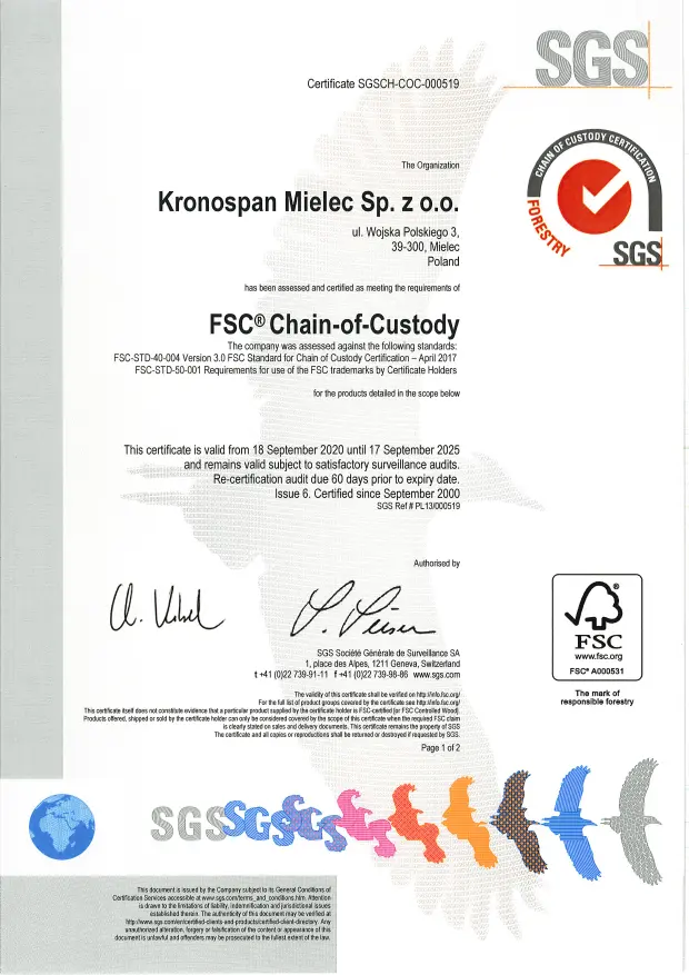 Certyfikat FSC